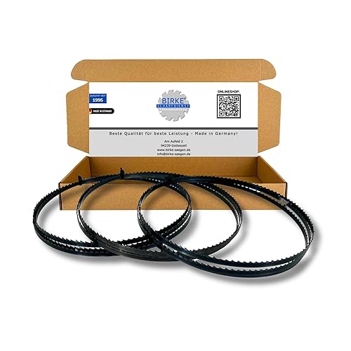 Set di 3 lame per sega a nastro, 1430 x 6 x 0,65 mm, 6 denti per pZ, per legno - Honorern