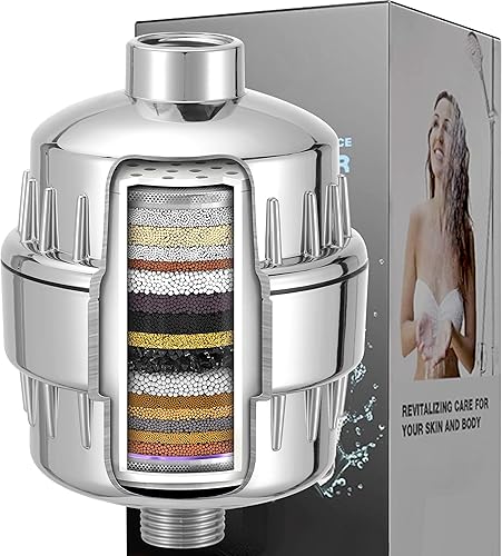 Voolan 4 Confezioni di Cartucce di Ricambio per Filtro Doccia, Filtro per Doccia con Acqua dura a 20 Stadi per Rimuovere Cloro e Metalli Pesanti, Addolcimento Dell'acqua - Honorern