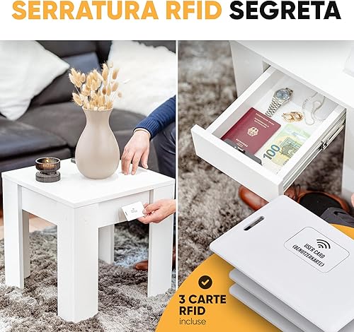 Elder Welder® Tavolo con Scomparto Segreto e Serratura RFID | Ideale per Casa e Ufficio | Cassaforte Invisibile con Cassetto Segreto | Cassaforte Nascosta | Nascondiglio Segreto per Soldi e Oggetti - Honorern