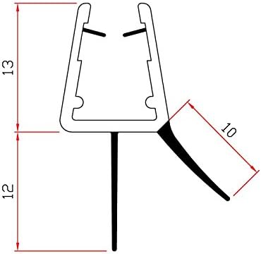 Guarnizione Box Doccia Sottoporta in PVC per Vetro 6mm 7mm 8mm Made in Italy Facile da Installare Packaging Ultraresistente (200cm lunghezza) - EC-204 - Honorern