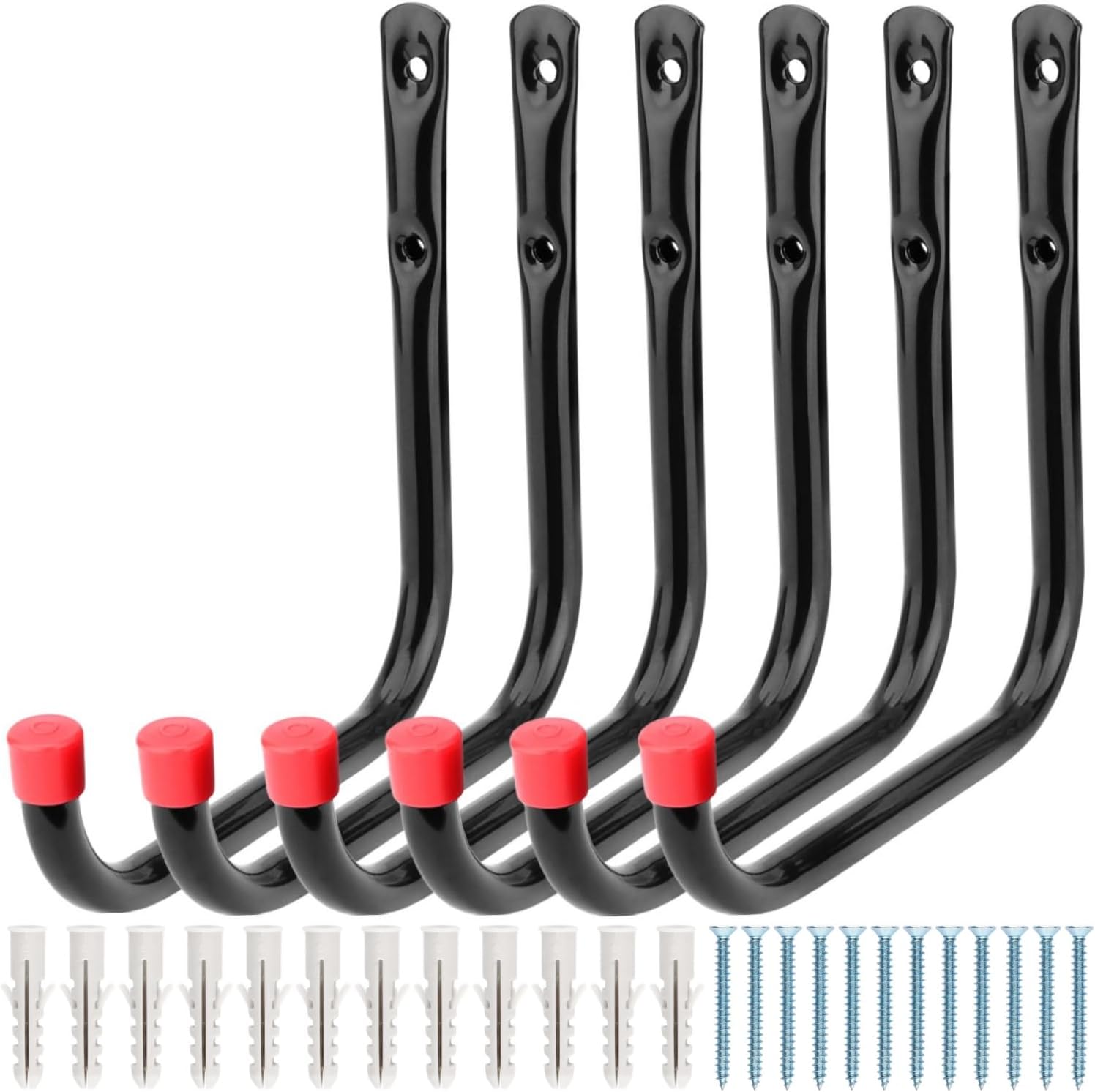 16 ganci resistenti per garage, 17 cm, ganci a J per appendere scale, attrezzi da giardino, tubi, biciclette, legno, attrezzature sportive, tosaerba, giocattoli e articoli sfusi - Honorern