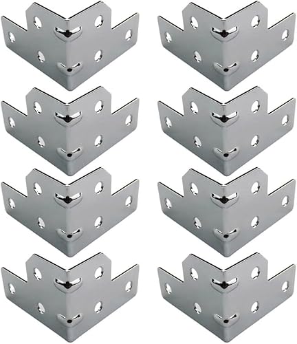 Iron Flight Case Staffe angolari confezione da 8 supporti per migliorare la stabilità nelle scatole di attrezzature (codice ad angolo retto) - Honorern