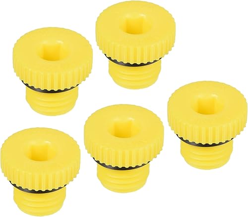 PATIKIL Contenimento Spine M12x1.5, 5pz PP Plastica Maschio Filettato Esagonale Presa Sigillante Vite Estremità Tappo, Giallo - Honorern