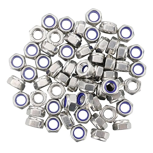 Confezione da 10 dadi autobloccanti a forma bassa, dimensioni: M8, DIN 985, dadi di bloccaggio in acciaio inox A2 V2A - Honorern