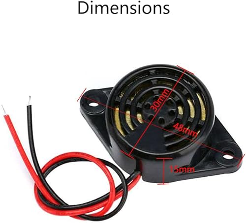 5PCS SFM-27 DC 3-24V Sirena di Allarme Elettronica Piezo Attivo Buzzer, 95dB Alto Decibel Continuo Beep Speaker per Arduino - Honorern