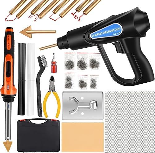 Saldatrice per Plastica - KKMOL Saldatore Plastica Kit con 852 pezzi(Attrezzature*2), Pistola per Saldare la Plastica, Riparazione Graffette Saldatura Plastica per Paraurti, Ricambi Auto, Kayak - Honorern