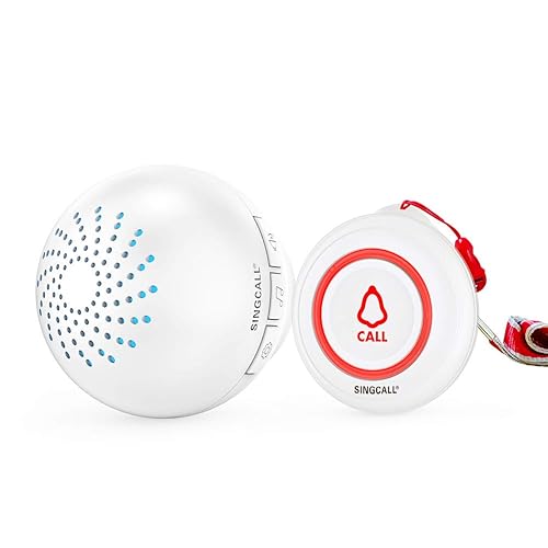 SINGCALL Cercapersone Infermieristico Wireless System di Cchiamata Intelligente 1 Pulsanti/trasmettitori di Chiamata SOS 1 Ricevitore Avviso di Chiamata Infermiera - Honorern