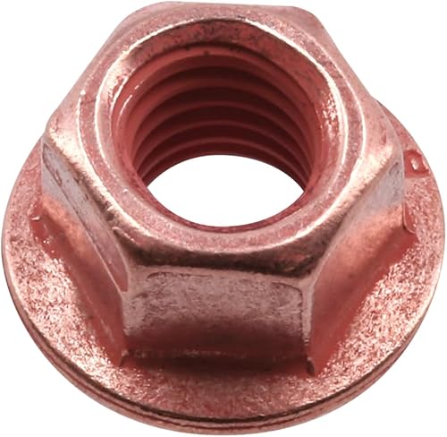 30737 Copper Flashed Nut Flanged & Self Locking M8 x 1.25 x 12mm Hex 5pc - Honorern