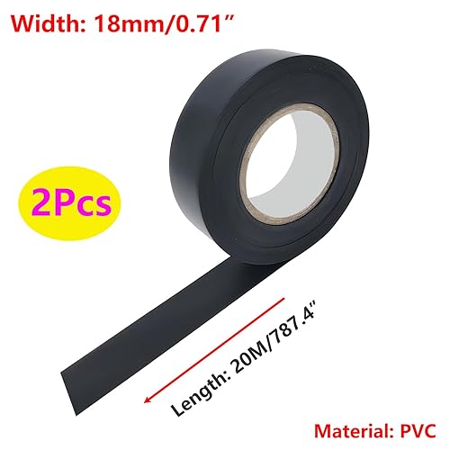 Ctyjia 2 Pezzi Nastro Isolante Elettrico, 18mm x 20m PVC Nastro Adesivo, Nastro per Elettricisti, Nastro Impermeabile Giallo per Isolamento, Riparazioni - Honorern