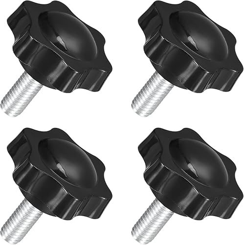 4pz M8 x 20mm Pomelli a Stella, Manopola Serraggio a Forma Esagonale Plastica Vite Manopola Ricambio Serraggio Manuale per Sostituzione Manopola Base Ombrellone - Honorern