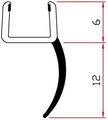 200cm EC-12-309 Guarnizione Box Doccia per vetri di spessore da 6 mm - Honorern