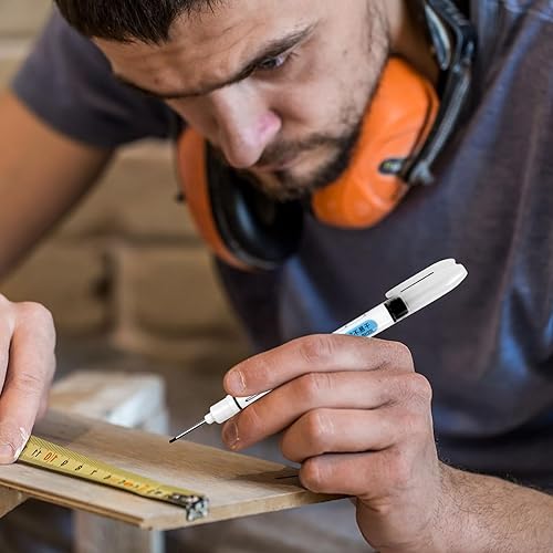 10 Pezzi Pennarelli per Fori Profondi, Matite da Carpentiere, Pennarello Falegname, 20 mm Pennarello Indelebile a Punta Fine per per Vetro Legno Piastrelle Metallo Segnare in Luoghi Profondi (Rosso) - Honorern