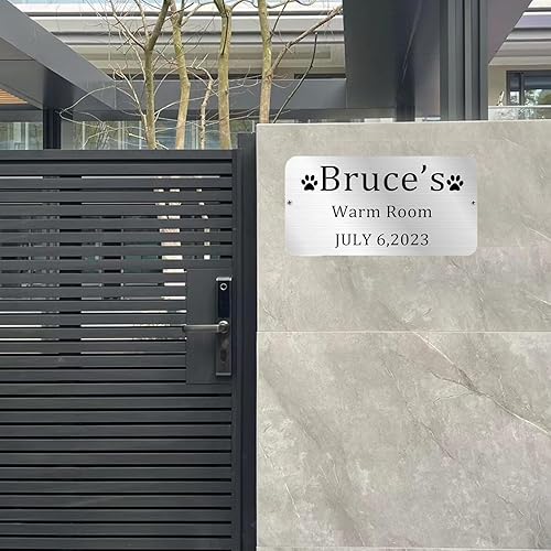 Targhetta con nome in metallo personalizzata, targhetta con nome inciso, targhetta con nome personalizzata, targhette personalizzate per porte in metallo, placche intagliate al laser - Honorern