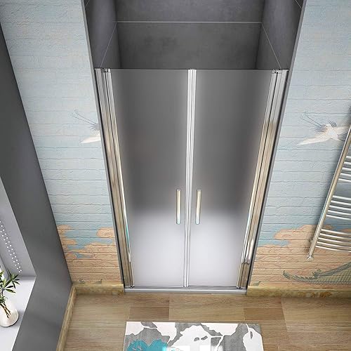 Box Doccia Per Nicchia Doppia Porta Battente Saloon In Vetro 6mm Temperato Opaco/Satinato Anticalcare 100x195cm - Honorern