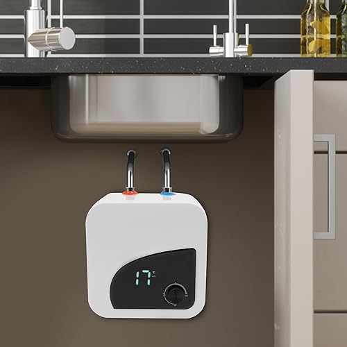 Scaldabagno elettrico serbatoio 8 litri 1,5 kW sotto il lavello Mini scaldabagno con display digitale 30-65℃ per cucina o lavandino - Honorern