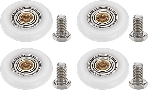 PATIKIL Rulli per Cassetti 27mm, 4 Set Pulegge Posizionamento Nylon per Piccoli Rulli Sostituzione per Cassetti Rondella a Molla e Bullone a Vite per Guide Armadi, Bianco - Honorern