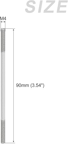 Doppia Filettata Blocco Viti (M4 Filo 90mm Lunghezza) 10pz, 304 Acciaio Inox Doppio Filettato Stelo Bulloni - per Casa Manutenzione - Honorern
