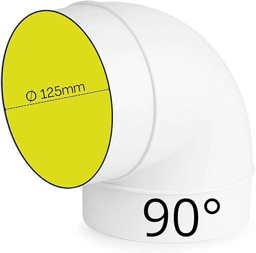 Gomito Del Tubo Di Ventilazione 90/45 Gradi, Connettore a Curva Per Tubo Tondo di Ventilazione Per Tubi 100/125/150 mm, Condotto di Ventilazione in Plastica PS, Connettore Del Tubo di Raccordo - Honorern