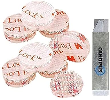 CANOPUS Dual Lock SJ3560 16 pz, diametro 19 mm, Nastro autoadesivo di fissaggio Telepass, richiudibile, (5 volte piu forti di Hook & Loop), Trasparente, cuscinetti adesivi - Honorern