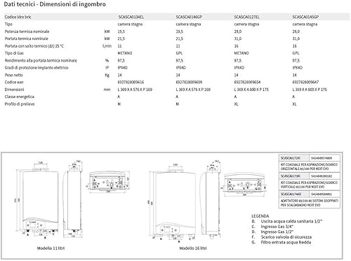 Ariston Scaldabagno Elettrico Next Evo Metano Camera Stagna a Norme EU, 16 Litri - Honorern