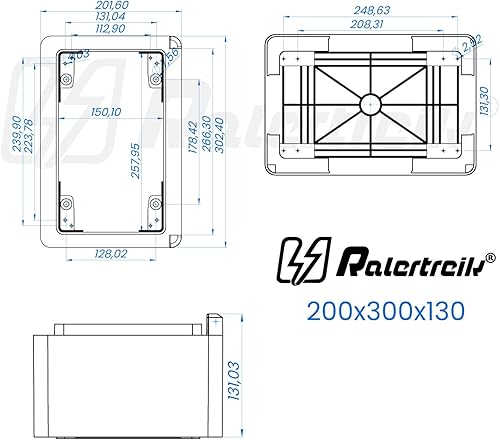 Armadio di distribuzione da parete con piastra di montaggio zincata, scatola industriale di controllo vuoto in plastica ABS con porta di protezione IP65, dimensioni 400 x 500 x 240 - Honorern