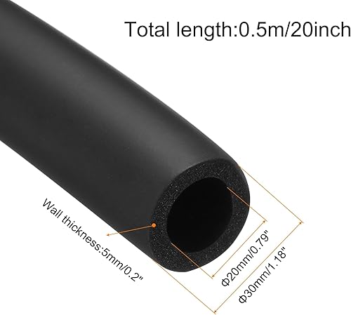 Tubo in Schiuma Isolante per Tubi in Ritardo 20mm ID 30mm OD 20' Conservazione del Calore per Impugnatura Supporto - Honorern