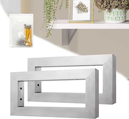 2 mensole da parete 40 x 15 cm, in acciaio inox, per lavabo, stabile supporto per asciugamani, con set completo di accessori di montaggio - Honorern