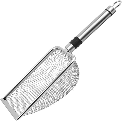 Setaccio da giardino in metallo con manico, rete da 2 mm, 2,8 mm, 3,8 mm/5 mm, setaccio per terreno per setacciare la sabbia del compost (2,0 mm) - Honorern