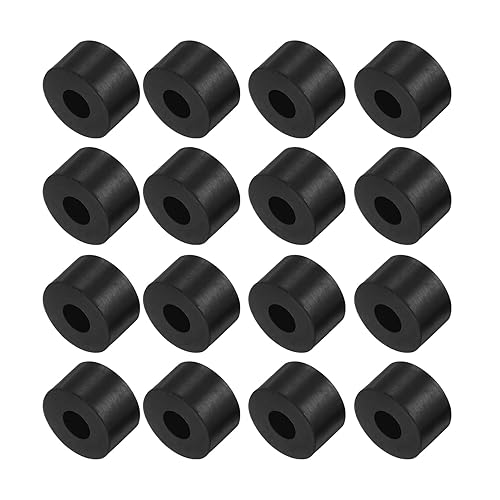 16 Pezzi Distanziali in Gomma [10x15x25mm] Cuscinetti Isolanti Antivibranti, per Accessori Casa Auto Barche in Neoprene, Nero - Honorern