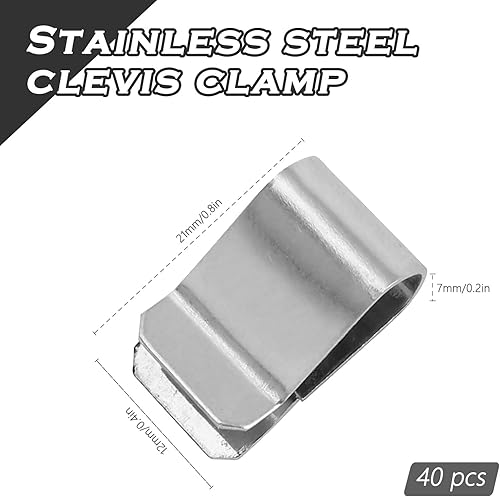 40 Pezzi Clips a U a Molla in Acciaio Inossidabile Clip di Fissaggio Griglia Albero Luce Clip di Chiusura in Acciaio per Industriale Attrezzature Fissaggio 21 mm x 12 mm, per Tubo Da 3,5 mm - Honorern