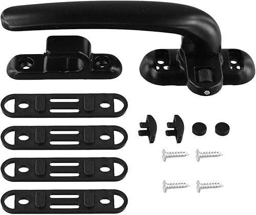 Maniglia di ricambio per finestra in lega di alluminio, maniglia per finestra con bloccaggio a manovella (sinistra nera) - Honorern