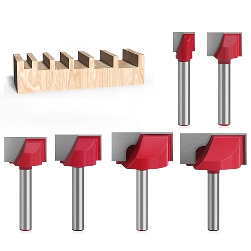 Set di 6 Fresa per la Pulizia del Fondo, con codolo da 6 mm, per la lavorazione del legno, punte da 10/16/20/22/30/32 mm - Honorern