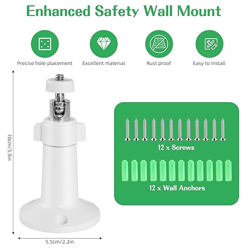 4 Pezzi Supporto da Parete per Fotocamera ad Anello,Supporti Regolabili Compatibili con Arlo Pro, Arlo Ultra,Ring Stick Up Cam Battery/Plug In/Pro/Elite con Vite da 1/4 - Honorern