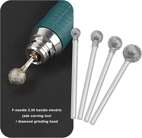 Set Di 12 Frese Diamantate A Testa Tonda Per Intaglio Della Pietra Fresa Diamantata A Testa Sferica Da 0,5~8 Mm Adatta Con Mandrino Da 3/32 Pollici Compatibile Con Utensile Rotante Argento - Honorern