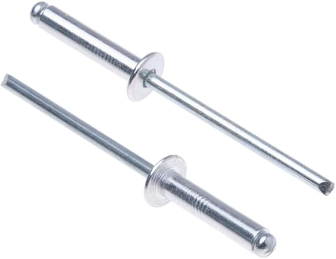 4mm x 16mm Rivetti Ciechi in Lega, Confezione da 50 – Rivetti per Metallo, Rivetto Cieco a Testa Bombata, Corpo in Alluminio e Mandrino in Acciaio, Rivetti a Pressione a Scatto per Metallo - Honorern