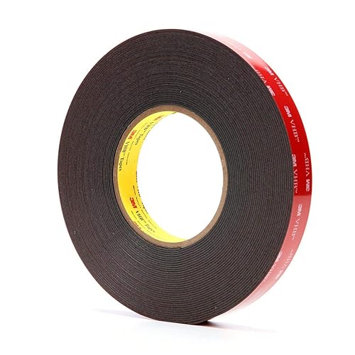 3M VHB 5952F - Nastro biadesivo in schiuma, 12 mm x 33 m, spessore 1,1 mm, colore: Nero - Honorern