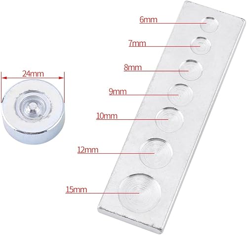 11 pz/set Artigianato In Pelle Snap Fastener Setter Rivetto Impostazione Foro Rotondo Punch Die Strumenti con Foro Punzoni - Honorern