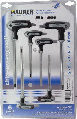 CHIAVI ESAGONALI A T LUNGHE PROF. MAURER - 6PZ - Honorern
