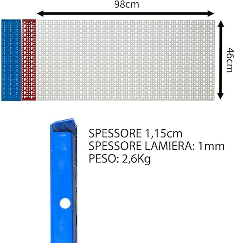 Pannello Portautensili 980x460mm in Lamiera Verniciata - Kit Ganci Incluso - Pannello Porta Attrezzi da Parete per Organizzazione Utensili - Parete Attrezzata Officina (1, Bianco/Avorio) - Honorern