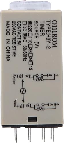 Relè Temporale H3Y-2, Prestazioni Stabili, Accuratezza, Piccolo Errore con Quadrante Trasparente, Connettori in Ottone, 8 Pin, Ritardo di 0-10 Minuti, per Elettrodomestici (220VAC) - Honorern