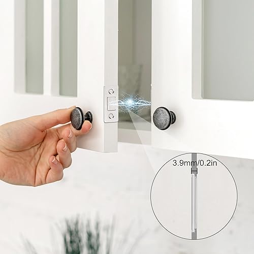 Chiudiporta Calamita Calamite per Porte Ultra Sottile Chiusura Magnetica in Acciaio Inox per Ante di Armadi Cassetti 8 Pezzi (Argento) - Honorern