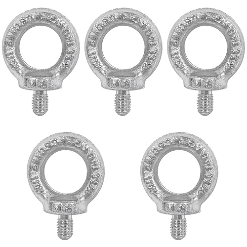 Bulloni ad di sollevamento 5 pezzi, golfari in acciaio al carbonio Q235 zincati Golfari di sollevamento con filettatura profonda per industria, industria manifatturiera automobilistica M8. - Honorern