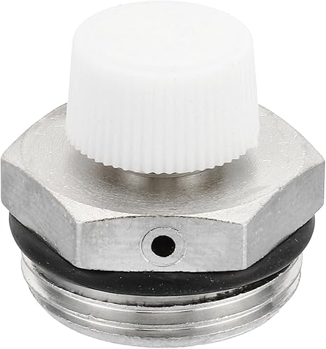 3/4' BSP Maschio Filettatura Manuale Radiatore Aria Sfiato Valvola, Nichel Placcato Ottone Spina Valvola No Serve Chiave per Radiatore Riscaldatore, Argento Bianco - Honorern