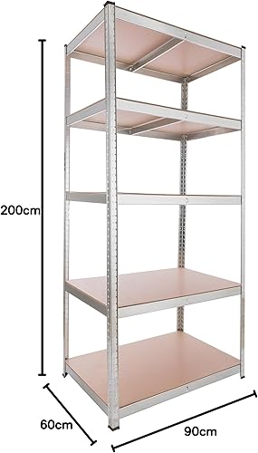 Arebos scaffalatura | 90 x 60 x 200 cm | 875 kg portata | Sistema di facile installazione grazie a bussola - Honorern