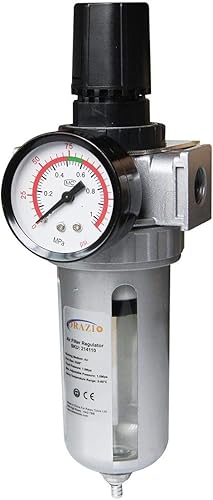 ORAZIO 3/8' Regolatore Filtro Compressore d'Aria, dell'umidità Separatore Acqua con Attacco di Montaggio per Ppistole a Spruzzo di Vernice e Utensili Pneumatici - Honorern