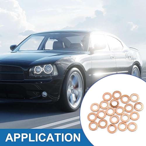 Rondella Piana in Rame M6 x 10mm x 1mm Guarnizione di Tenuta per Viti Bulloni Dadi (Set di 20) - Honorern