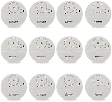 DOBERMAN Allarme per finestra ultrasottile di sicurezza, allarme forte da 100dB e sensori di vibrazione, allarme antifurto dal design moderno e ultrasottile con supporto adesivo (confezioni da 12) - Honorern