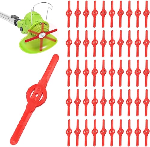 50 Pezzi Coltello di Ricambio tagliaerba tagliaerba, Rosso tagliaerba Coltello Lama Tosaerba in plastica, per Tosaerba per Tagliaerba da Giardino, per Trim Veloce Switchblades (50 Pezzi) - Honorern