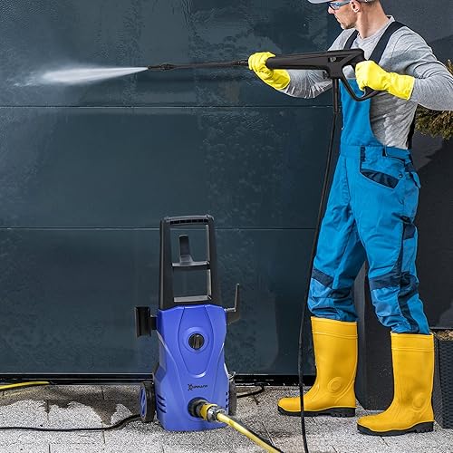 DURHAND Idropulitrice ad Alta Pressione 1600W con Ugello Regolabile e Kit Pulizia, Idropulitrice Professionale, Rame e Alluminio, 130 Bar, Portata Max 390 l/h, per Auto Casa Giardino, Blu e Nero - Honorern