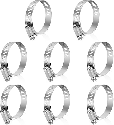 8 pezzi Fascette stringitubo da,in inox 304 16-25mm，fascette metalliche,Fascetta stringitubo regolabile，adatto per Tubi Gas,Acqua - Honorern